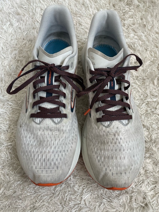 Brooks Other - Brooks Men's Hyperion Running Shoes Oyster Mushroom White with Orange Accents